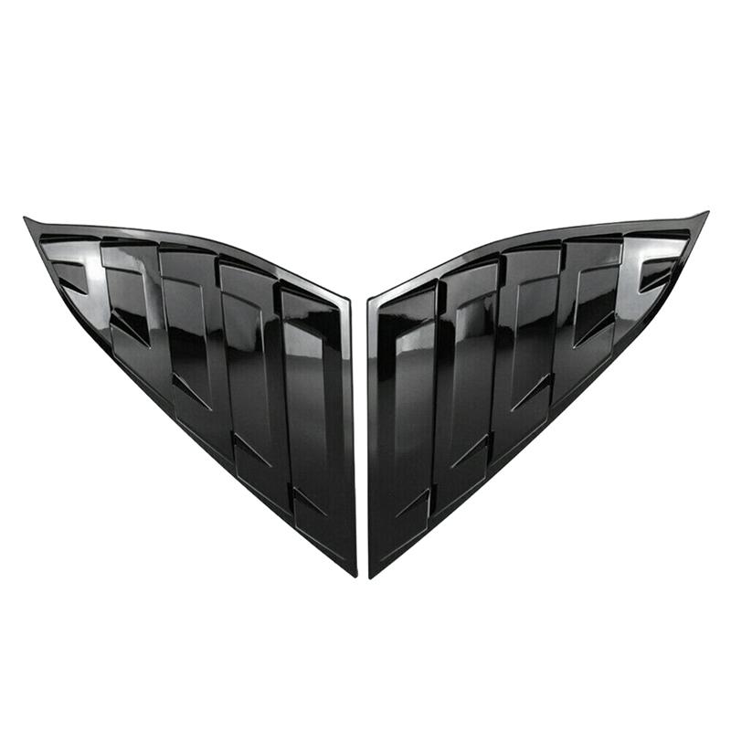 Car Rear Window Louver Cover Rear Side Vent Quarter Window Louver Shutter Cover For 2018- Honda Accord Glossy Black Gloss Black