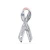 Cancer Awareness Ribbon Brooch Pin Silver Pink Purple Enamel Symbol of Support and Survival Silver Gold Plated Accents Thoughtful Jewelry for One