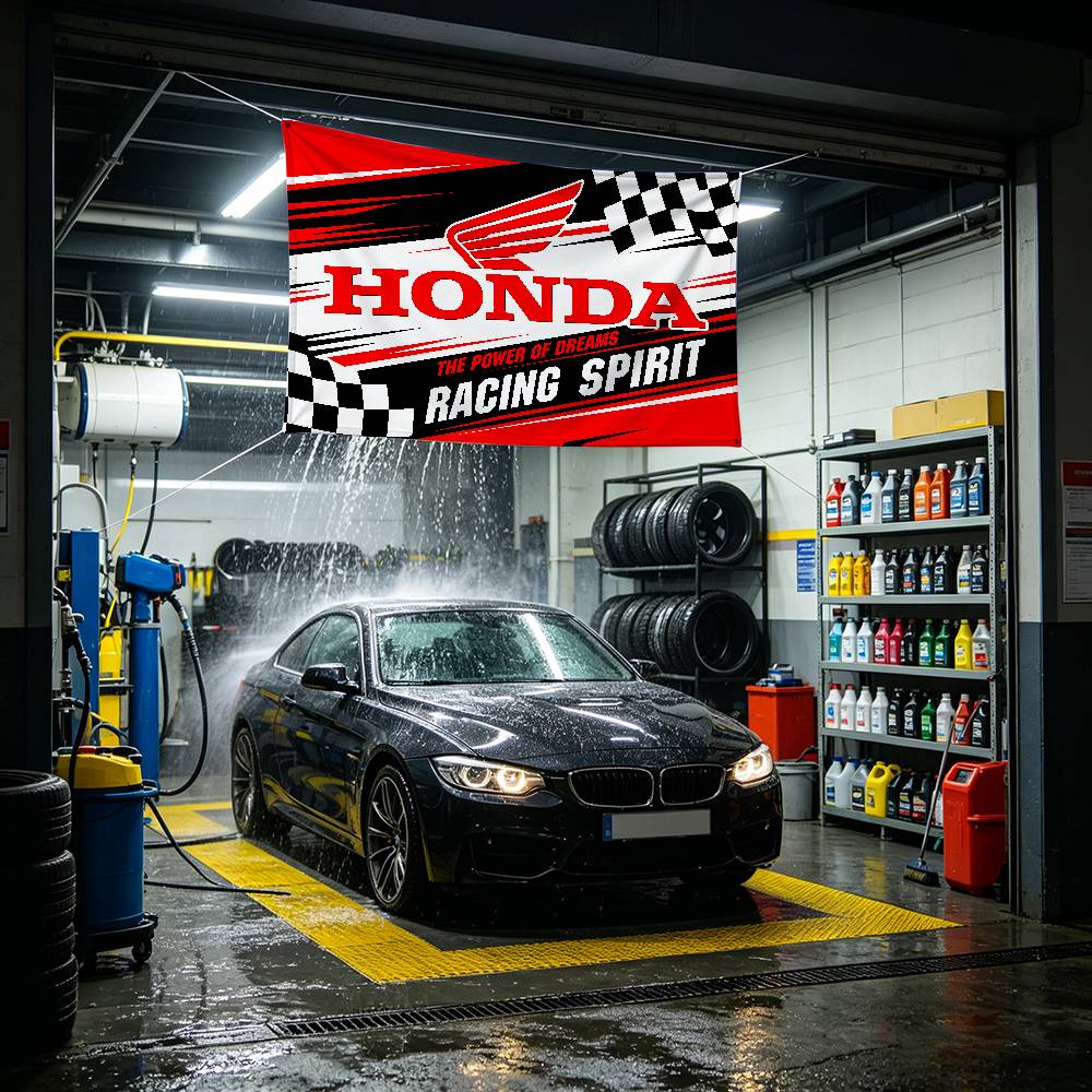 FOR HONDA MOTORCYCLE Decorative Flag Waterproof Fade Resistant Polyester Indoor Outdoor Hanging Flag XL0