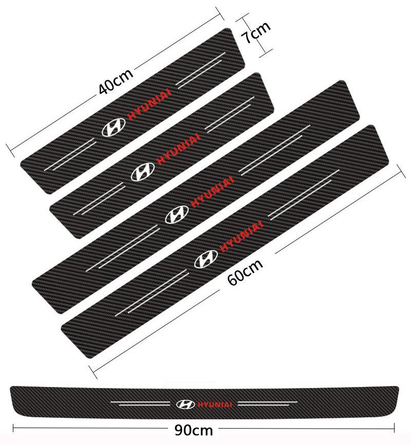 Car Door Sill Protector Carbon Fiber Anti-Scratch Step Guard