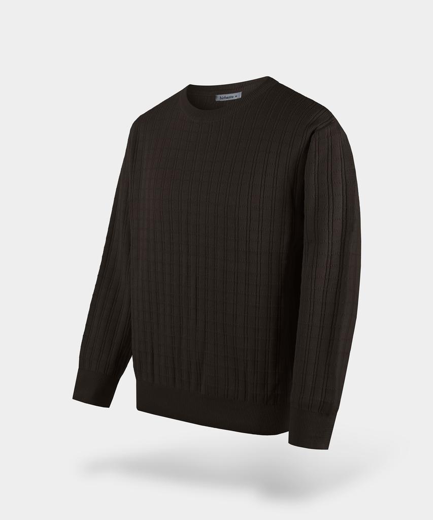 BIRBANTE Washable Cotton Square Round Knit - Dark Brown