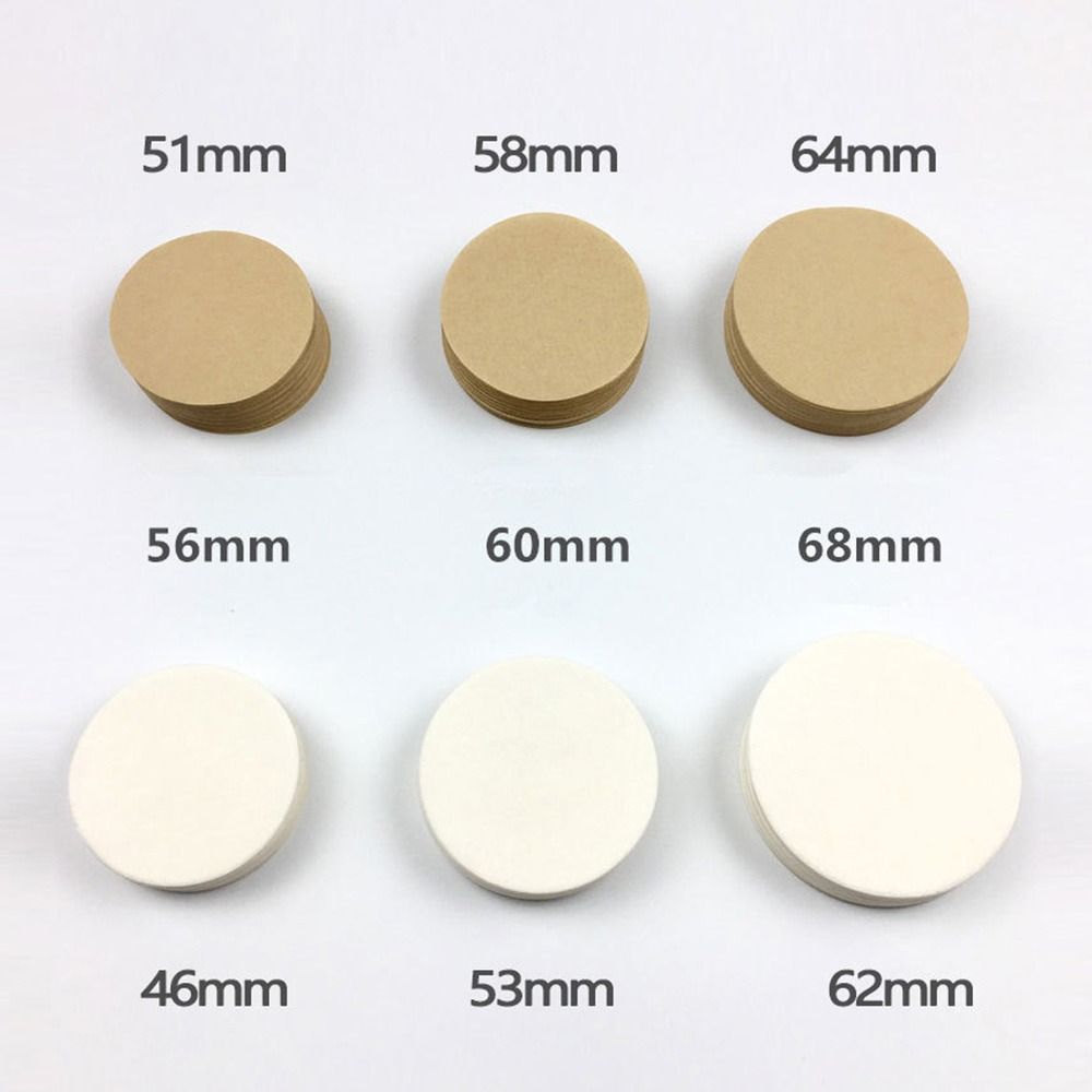 51mm Size Coffee Filter Paper Puck Screen Circular Shape Portafilter Puck Screen Paper Material Set of 100