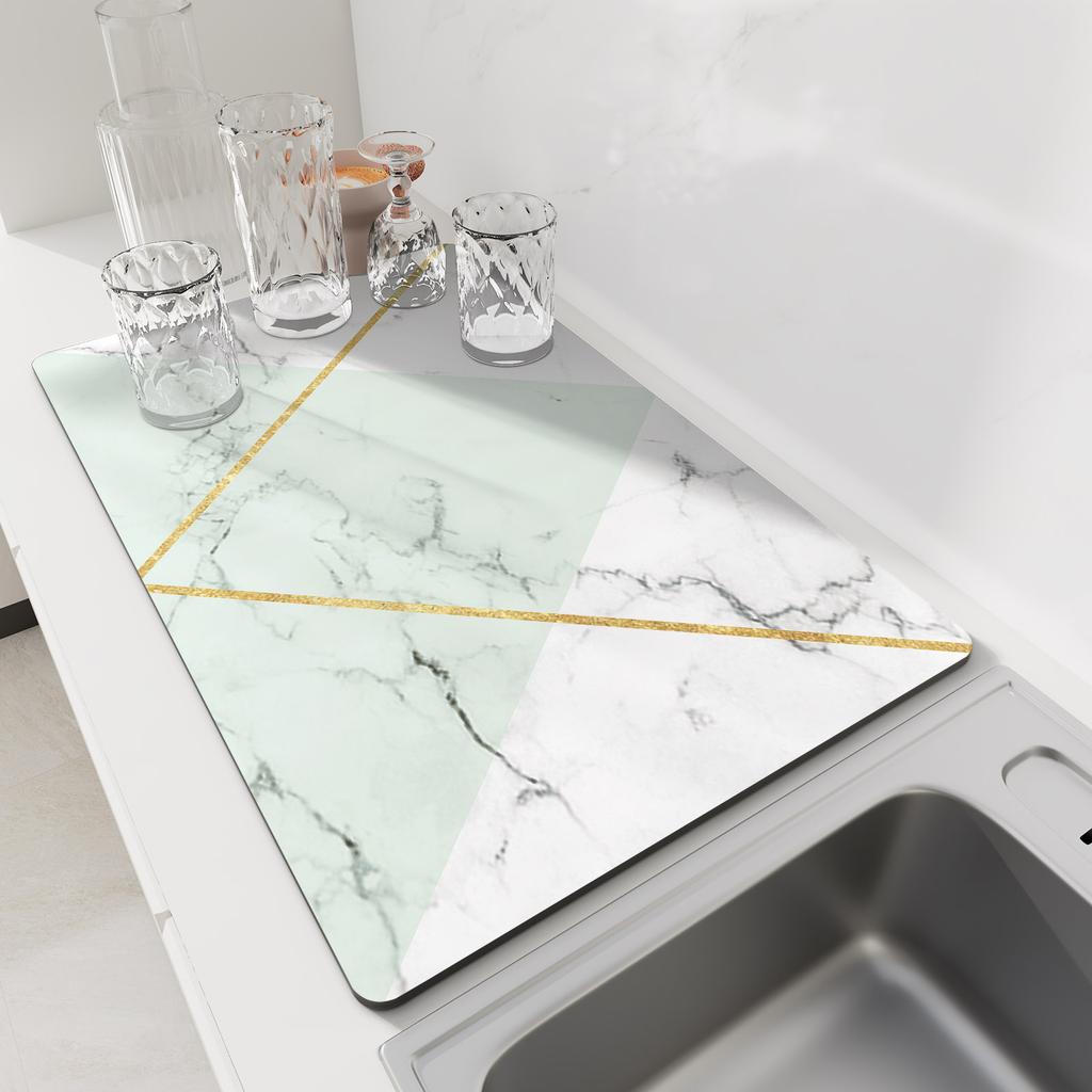 Kitchen Mat Absorbent Coffee Mat Dish Drying Mats Quick Dry Drain Pad Tableware Non-slip Draining Placemat Kitchen Faucet Rug