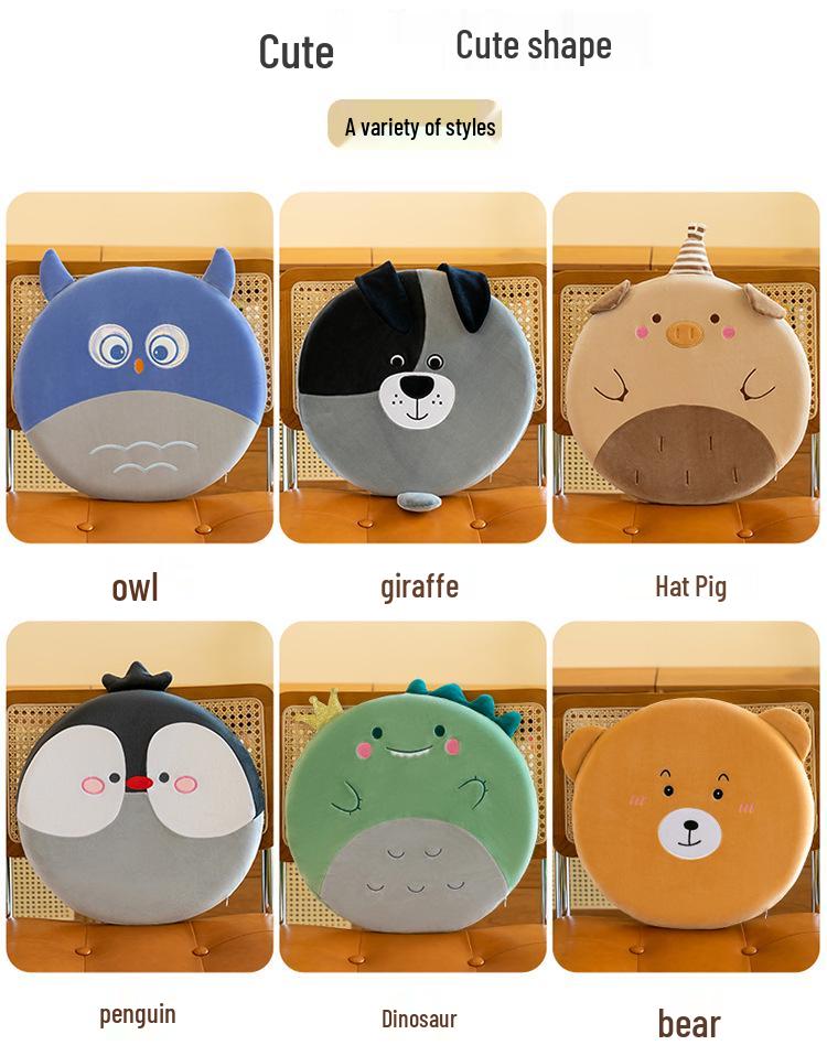 Memory Foam Round Cartoon Seat Cushion for Office, Dorm, or Bedroom Chair