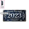 Vintage City Year Text Print License Plate Metal Tin Sign Retro Wall Decor For Bar Cafe Home Garden
