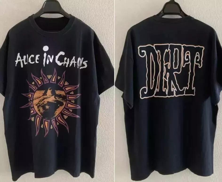 Alice In Chains DIRT Album Basic Black Short Sleeve 2-Sided Unisex T-Shirt Summer New Men and Women