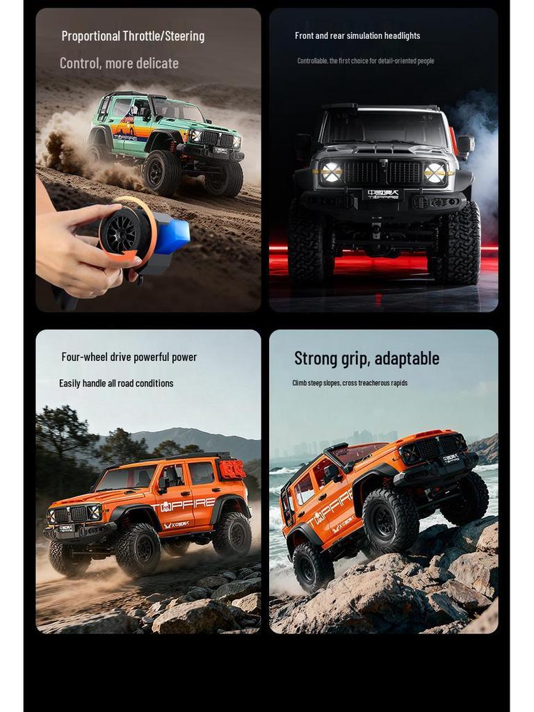 Rhino MN300 RC Off-road Climbing Car - Four-wheel Drive Model Toy for Boys