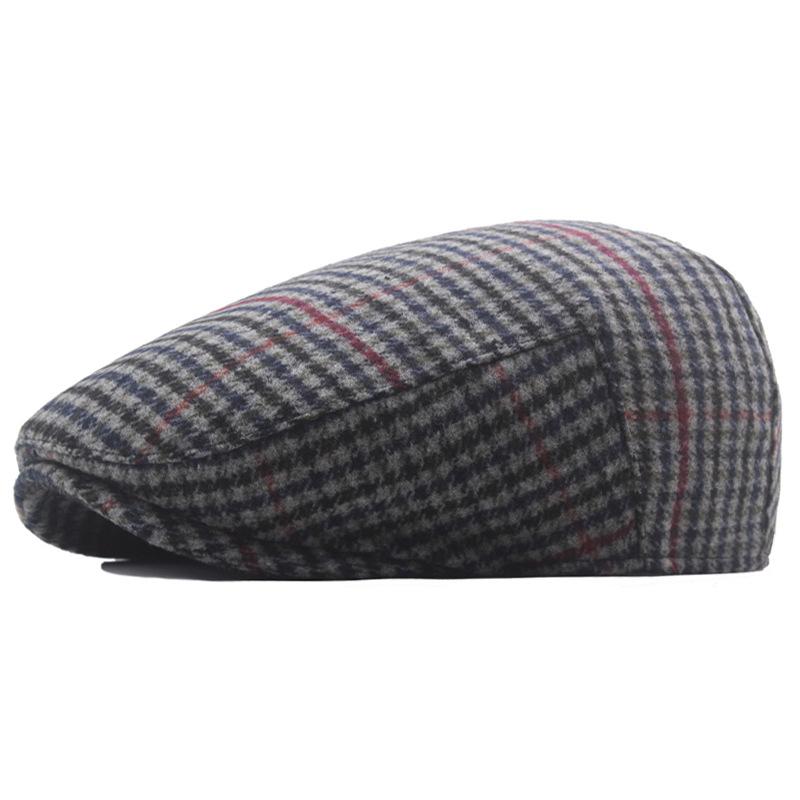 Jesienno-zimowa męska czapka gazeciarza Brytyjski beret Ciepła czapka do przodu