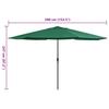 390 Cm Metal Mast Sun Umbrella In Green