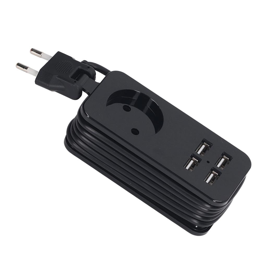 Power Strip 1200W 10A Fireproof  Adapter with 4 USB Port for Smartphones Tablet