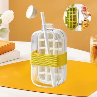 Ice Cube Tray Flexible Nonslip Kitchen Gadgets Mold for Tea Cocktail Bar White 800ml