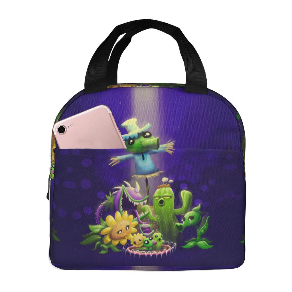 Custom Plants Gaming Zombies Insulated Lunch Bags for School Office Video Game Waterproof Thermal Cooler Lunch Box Unisex