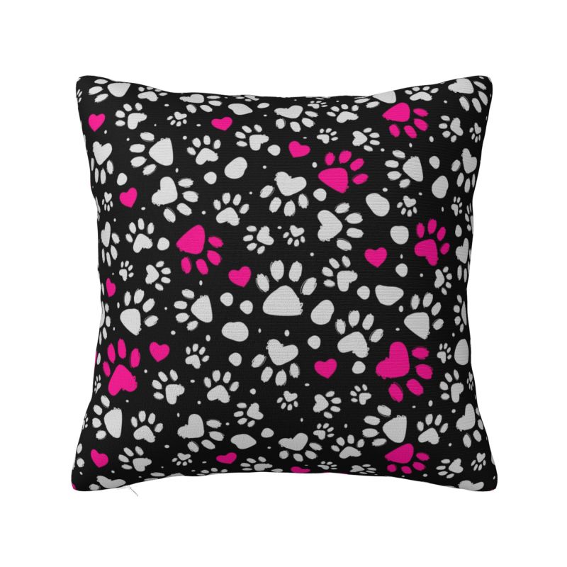 Colorful Animal Footprint Dog Paw Prints Cushion Cover cm Velvet Throw Pillow Case for Living Room Bedding Sofa Pillowcase