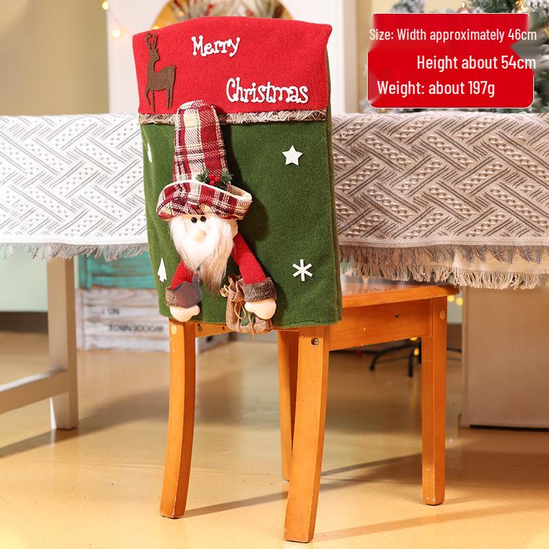 Cartoon Christmas Chair Covers: Santa, Snowman, Reindeer - Perfect for Home, Dining, Hotel, and Restaurant Decor