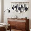Weldomcor Macrame Wall Hanging Leaf Woven Tapestry Bohemian Chic Wall Hanging Feather Large Handmade Wall Art Decor for Bedroom Living Room Apartment