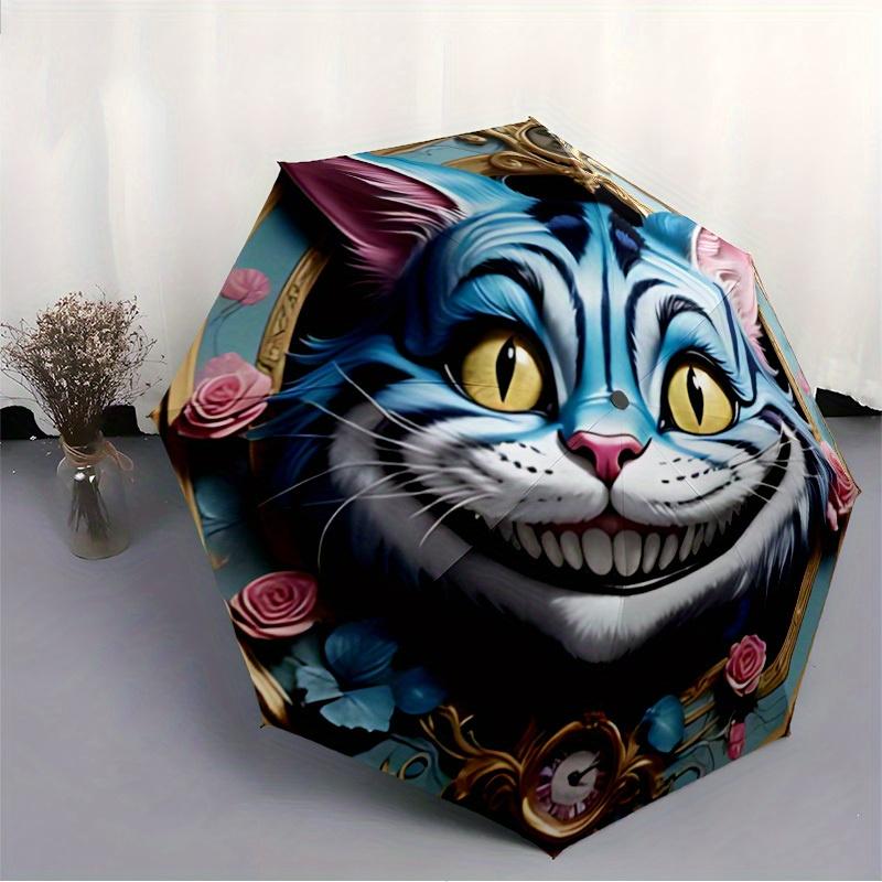 1pc Cat Wonderland Auto Open/close, All-Season Portable Folding Umbrella for Women & Men, Travel, Everyday, Formal Events - Compact Luxury Parasol, Ou