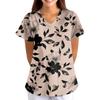 Loose Fit V Neck Short Sleeve Medical Scrub Top with Pockets for Healthcare Professionals Nurse Uniform Workwear