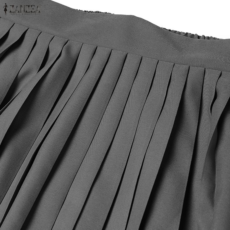 ZANZEA Lässige, elastische Taille, einfarbig, lockere, lange Röcke für Damen