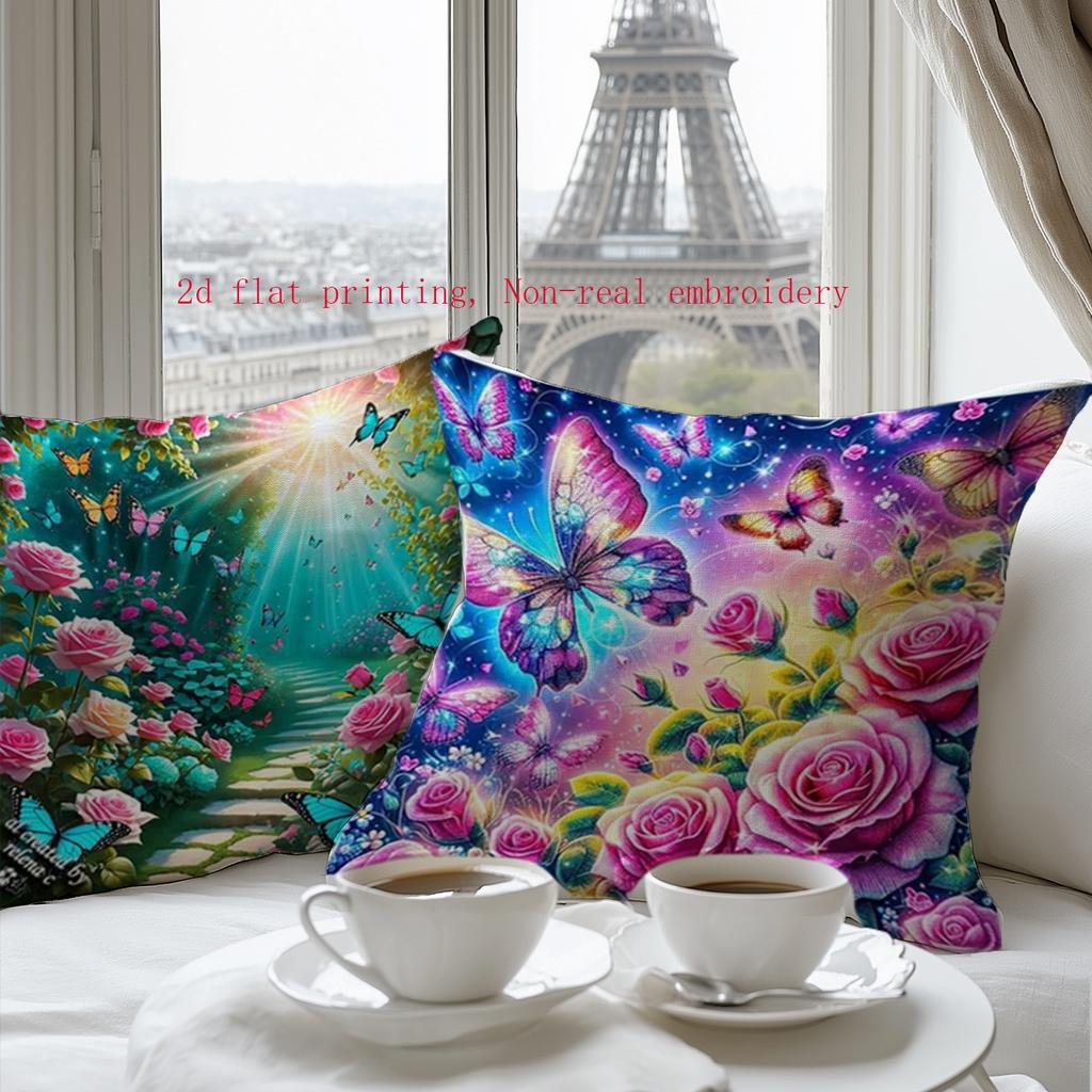 Dreamy Garden Style Pattern digital printing pillow cover Short plush Suitable living rooms bedrooms sofas throw cushion cover