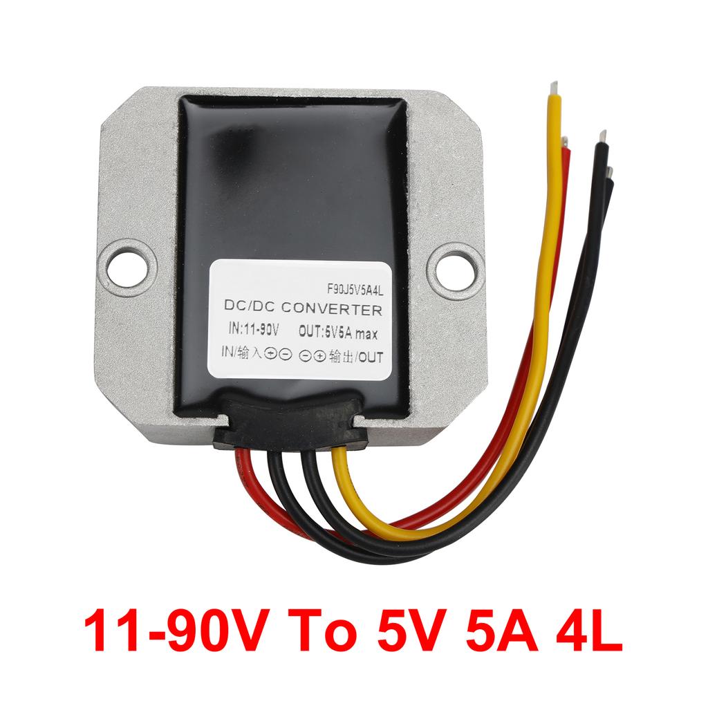 WaterProof 11-90V to 5V 5A 25W Step Down DC/DC Power Converter Regulator
