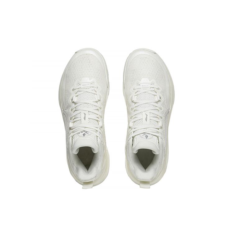 New LiNing Liren 3 White Pearl Cushioning Anti Slip And Wear Resistant High Top Basketball Shoes Mist White ABAS089-1