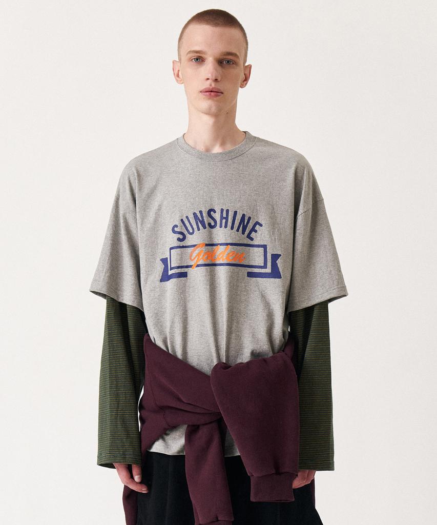 GOLDEN SUNSHINE Layered Stripe Long Sleeve_Melange