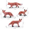 Realistic Pvc Fox Model Toy Set Featuring Four Beautiful Static Red Fox Figurines