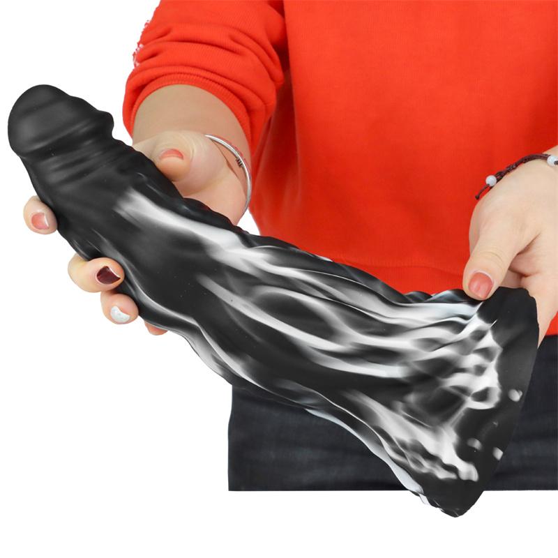 Big Pagoda Mixed Color Soft Simulation Penis Female Anal Plug Double Layer Liquid Silicone Adult Products