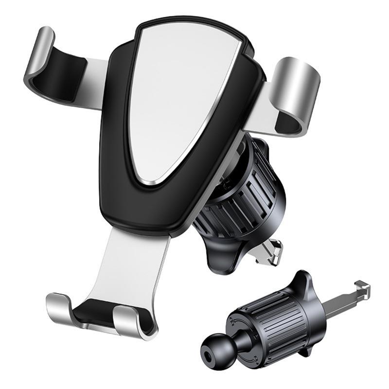 In-Stock Leather Texture Car Air Vent Bracket with Customizable Logo for Multifunctional Phone Navigation.