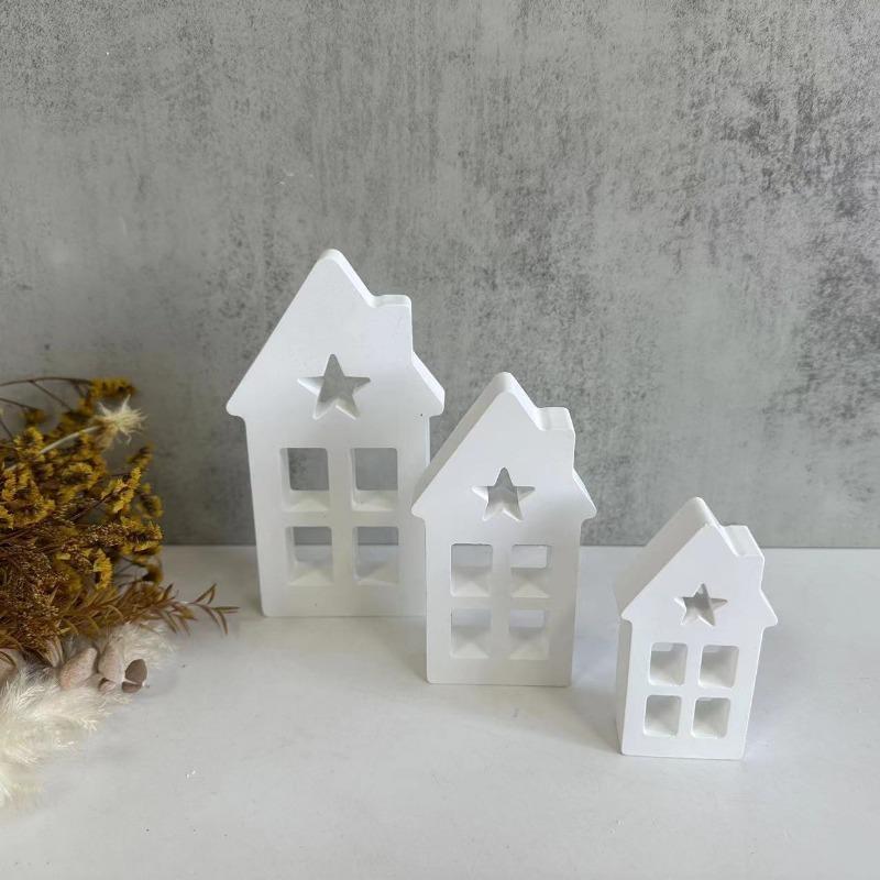Heart House Star House Silicone Molds Light Heart Concrete Moulds Casting Mold Houses Decoration for Home Resin Mold Casting Mould