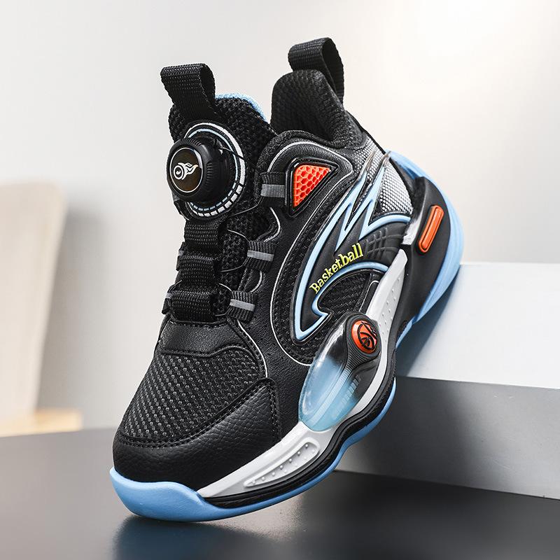 

Popular falcon leather non-slip cool children s basketball shoes outdoor actual combat portable rotating buckle autumn sports shoes 40