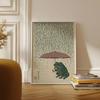 Japanese Frog with Umbrella Woodblock Poster and Print Funny Animal Canvas Painting Home Decoration Pictures Murals Frameless
