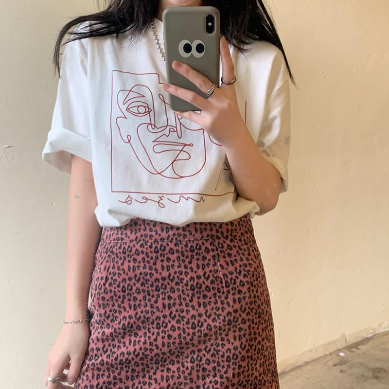 Women's Summer Korean Short-Sleeve Loose-Fit T-Shirt, Round Neck, Versatile Style for Couples and Students