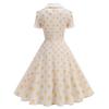 Vintage Polka Dot Dress With Spliced Details For Casual Outings And Parties