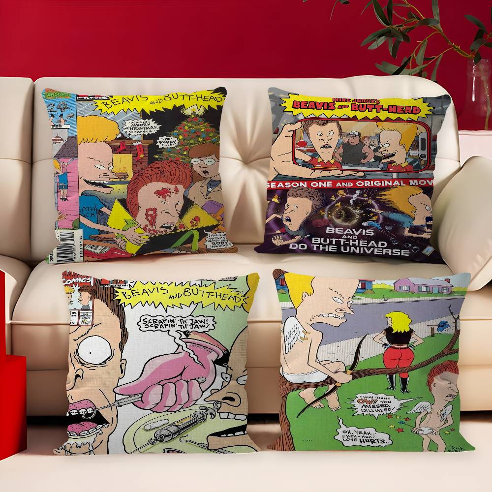 Anime B-Beavis A-And B-Butthead 45*45cm Cushion Cover Pillow Cover Decor Pillowcase Home Pillowcase for Couch Pillow