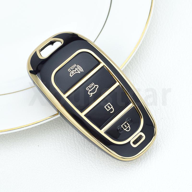 Tpu Car Key Cover Shell Fob Case Holder Bag For Hyundai Santa Fe Tucson Nexo Nx4 Atos Solaris Prime Keyless Accessories