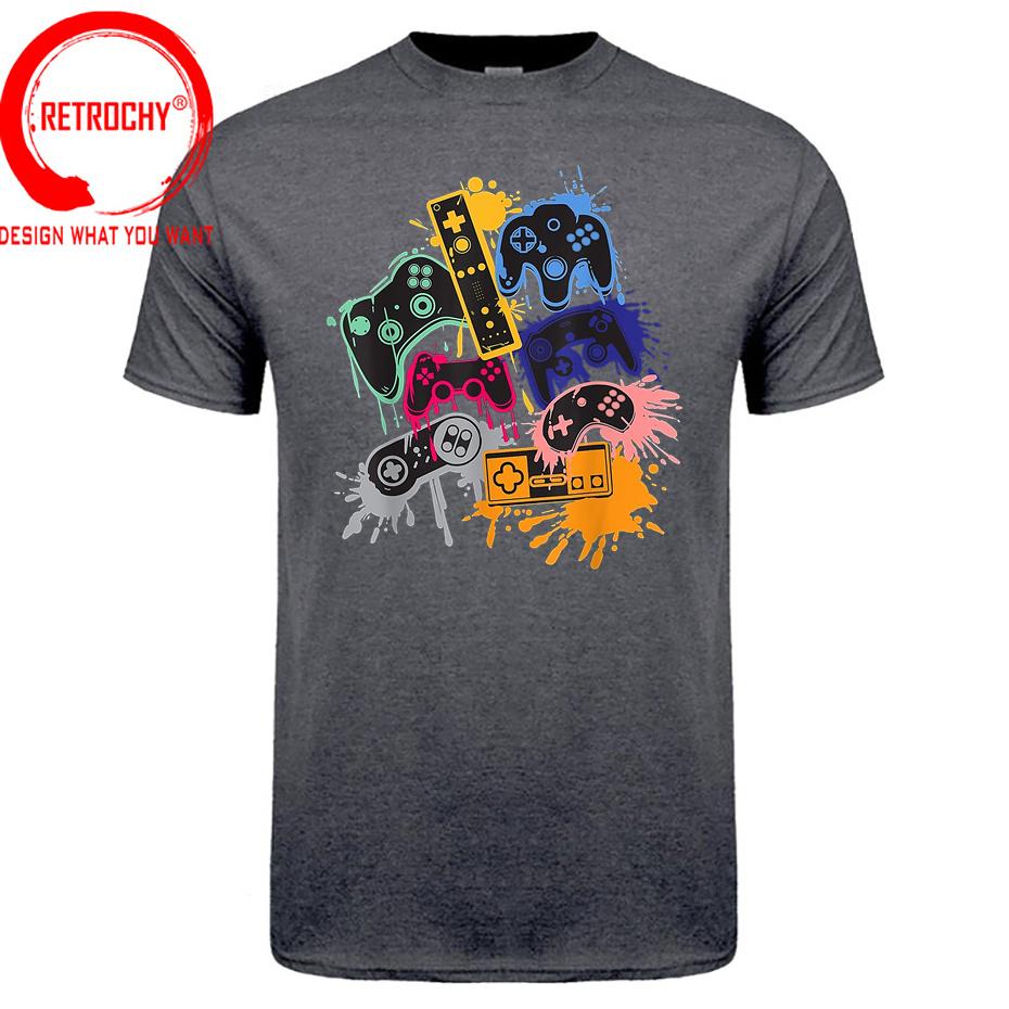 Splash Ink Art Control All The Things Video Game Controller TShirt Unisex Graphic T Shirt Unisex Clothing Fashion Casual Tee Shirt