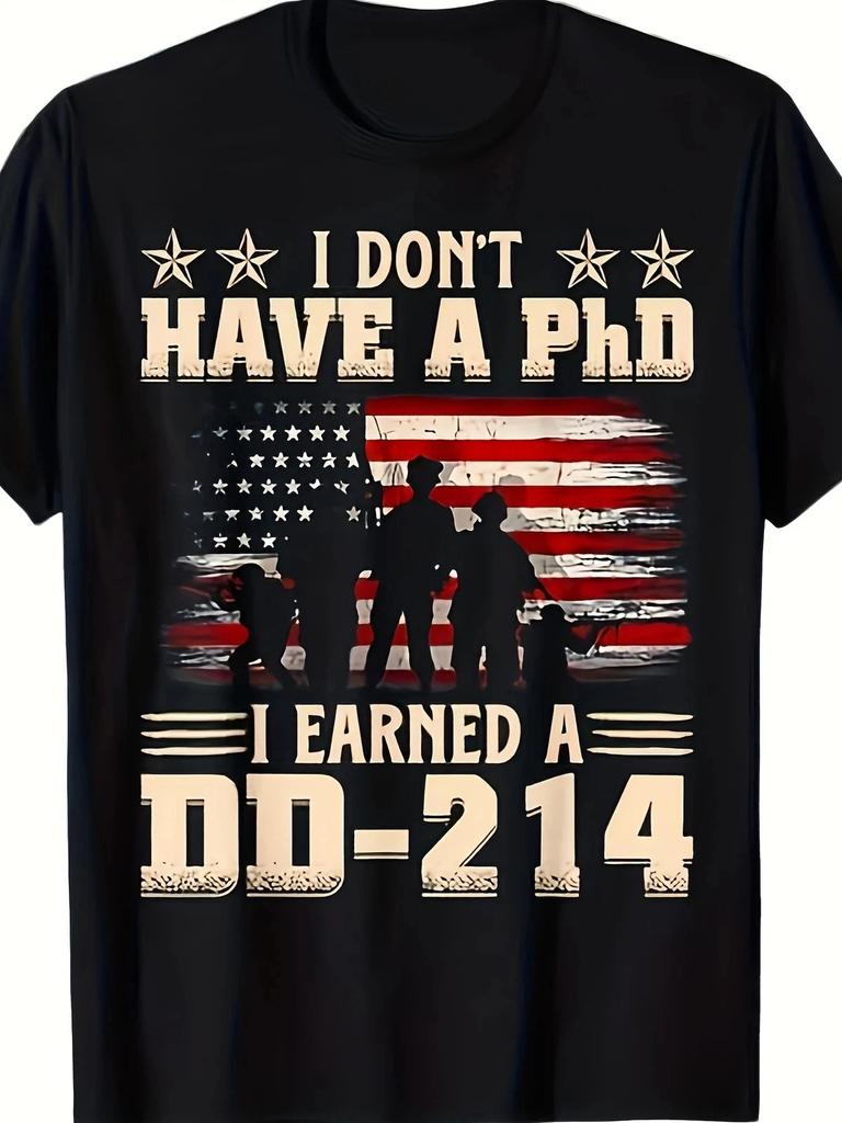 DD214 Retro Flag T shirt I Don't Have A PhD I Earned A DD214 Retro Flag USA T