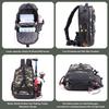 Amitfo Fishing Backpack, Large Capacity, Hiking Backpack, Lightweight Tackle Bag, Bicycle, Motorcycle, Body Bag, Camouflage