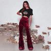 Nuovi Pantaloni a Zampa in Velluto da Donna, Pantaloni a Vita Alta Gamba Larga con Controllo Pancia & Effetto Sollevante, Pantaloni Casual Invernali Snellenti