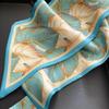 Elegant Floral Skinny Silk Scarf Women Leaf Print Foulard Neckerchief Lady Bag Ribbon Office Soft Satin Neck Tie Female Hairband