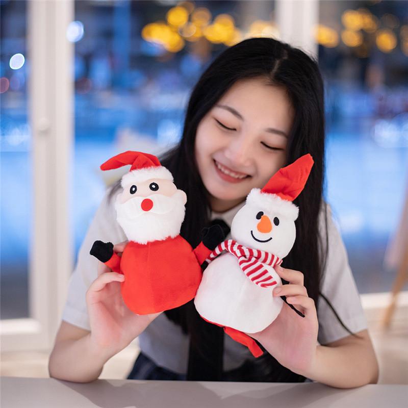 Santa Snowman Reversible Claus Plush Toy Flippable Christmas Doll Holiday Gift