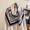 Korean Version Of Iris Printing Large Square Towel Thickened Double-Sided Imitation Cashmere Decoration Cape To Keep Warm And Keep Out The Cold