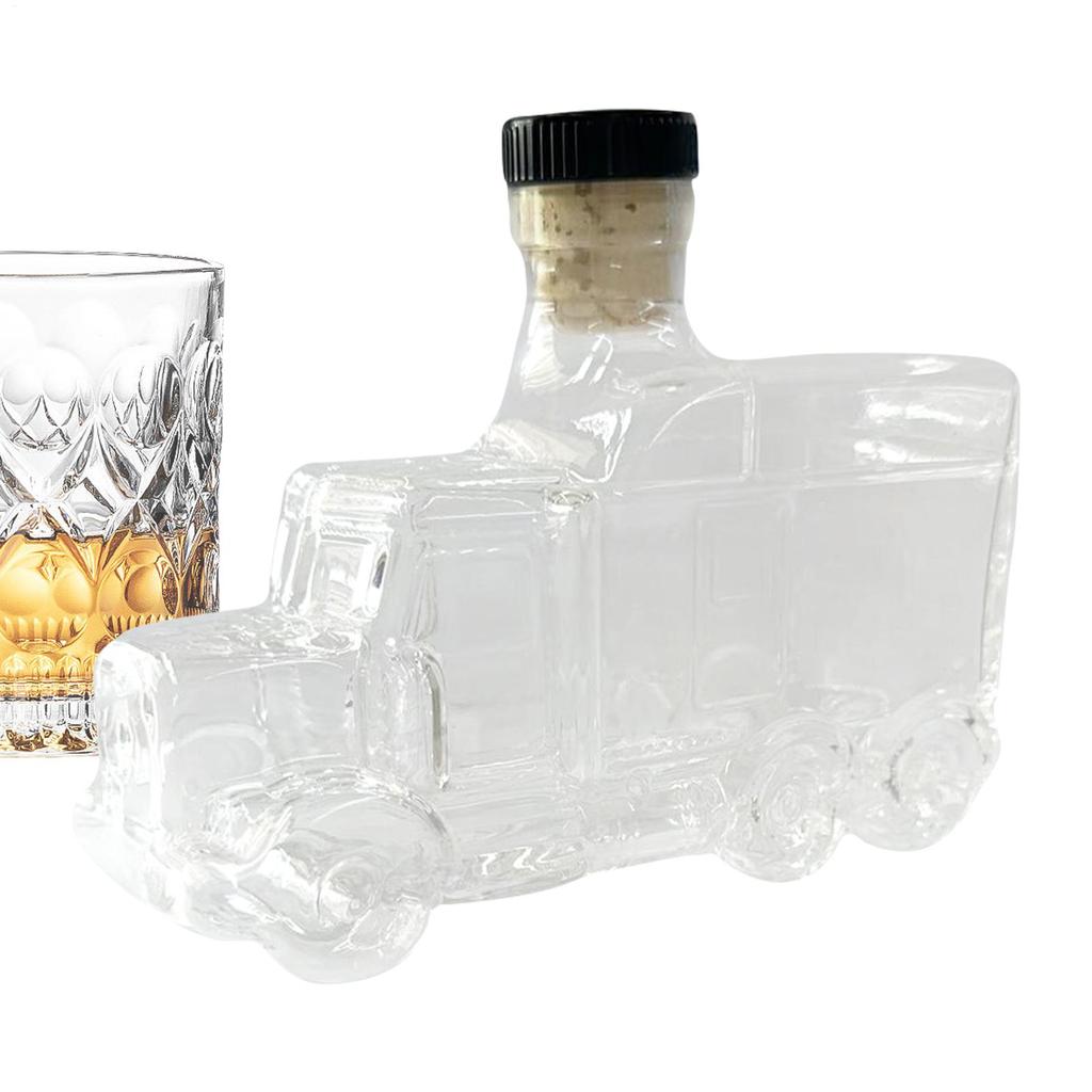 Decanters for Alcohol Whiskey Container Half Truck Decor 375ml Decorative Decanter with Stopper for Liquor Beer Champagne