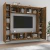 8 Pc TV Cabinet Set Smoked Oak Particleboard
