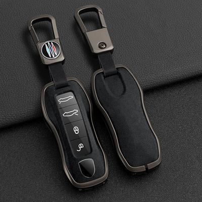 Zinklegierung+Leder Auto Schlüsselhülle Abdeckung für Neuer Cayenne Panamera 911 992 Taycan Auto Schutz Schlüsselanhänger Zubehör