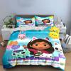 "Cartoon Girl & Cute Cat Set" Bedding Duvet Cover Set Duvet Cover Pillowcases (1 * Duvet Cover 2 * Pillowcases, Without Duvet Insert)