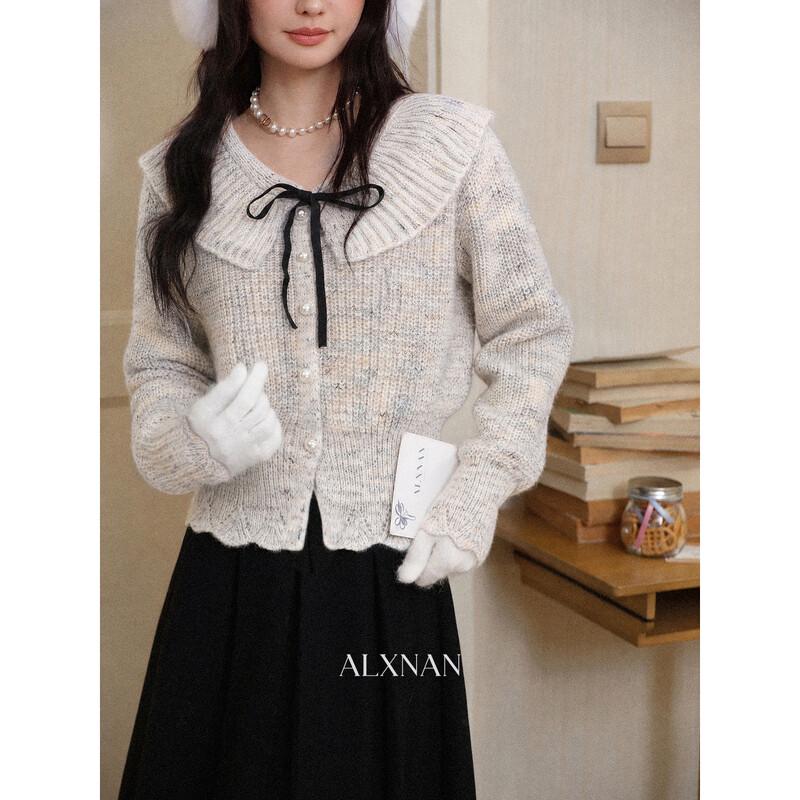 French Style Doll Collar Knit Cardigan