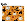 Themed Cosmetic Travel Bag Storage Bag, with Halloween Pumpkin Ghost Print, Smooth Festive Desktop Zipper Canvas Makeup for Organizer
