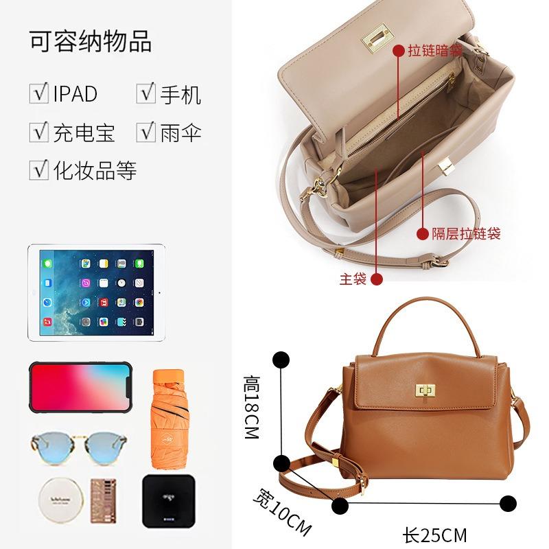 New large-capacity soft cowhide gold buckle commuter women's handbag trendy and high-end versatile shoulder bag crossbody women's bag